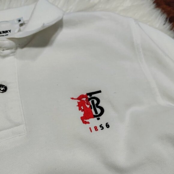 Burberry Brit White Classic Logo 1856 Short Sleeve Designer Polo Shirt Men's M - Picture 5 of 12